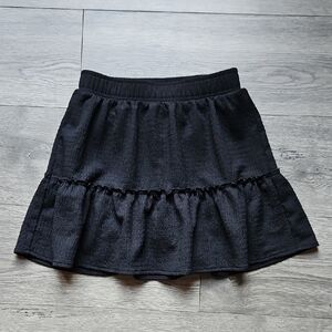 Wonder Nation Black Textured Mini Skirt Size L 10-12